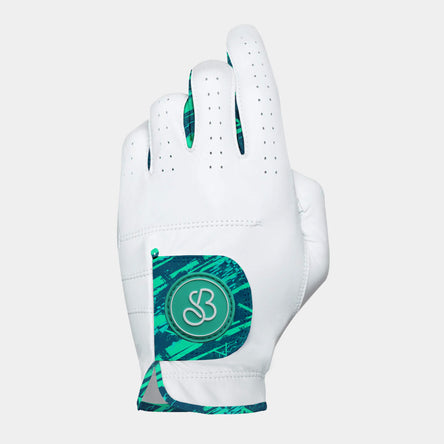 A premium Cabretta leather golf glove with cool design
