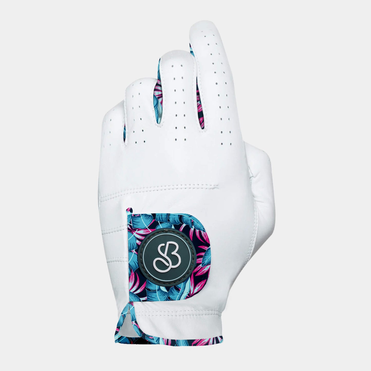 A premium Cabretta leather golf glove with cool design