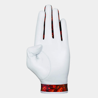 A chilli pepper patterned cabretta golf glove