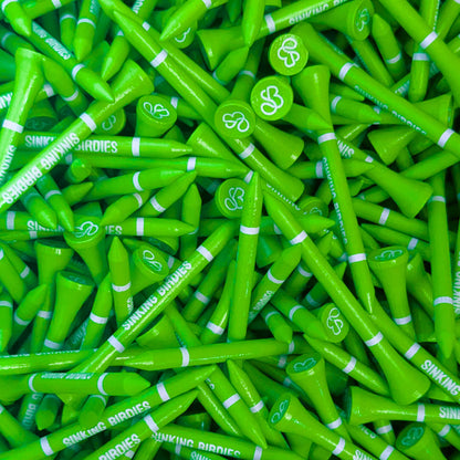 45 Bamboo Golf Tees - Neon Green
