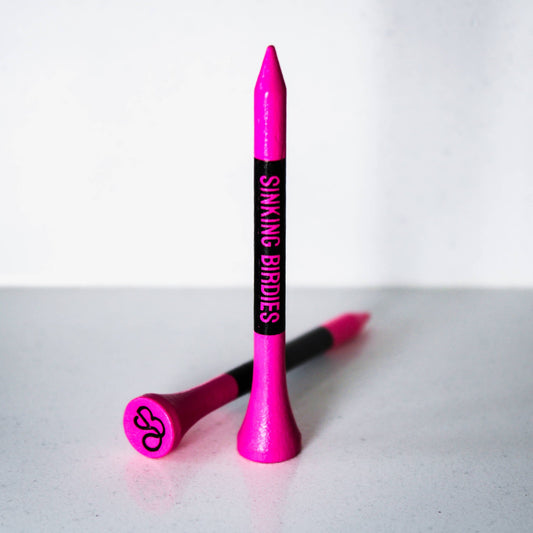 45 Bamboo Golf Tees - Neon Pink