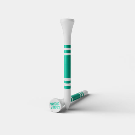 40 Bamboo Golf Tees - White/Green